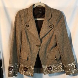 Luii size Sm ladies blazer brown and tan colored